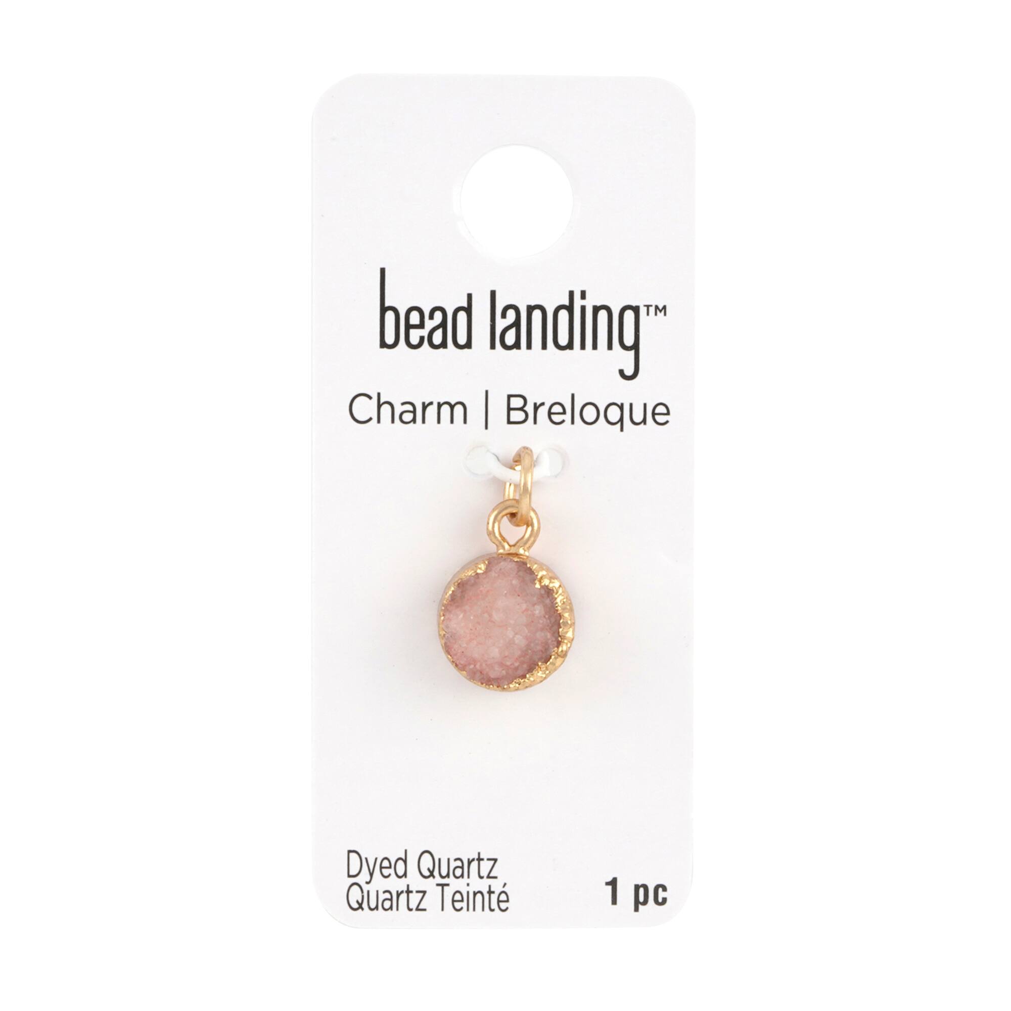 Round Blush Dyed Quartz Charm by Bead Landing™
